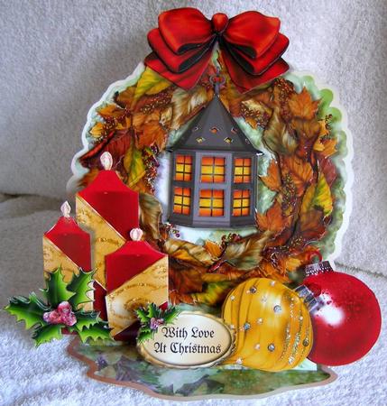Giant Easel Tableau 3D Card Kit - Christmas Lights by Margaret McCartney