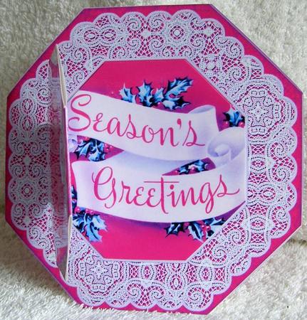 Seasons Greetings Octagon Lace 3D Locket Kit by Margaret McCartney
