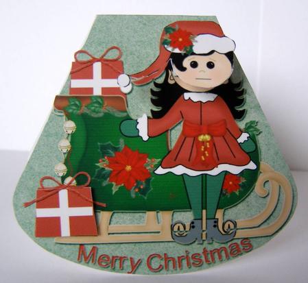 Sandra Claus Christmas Shaped Wobble Card by Margaret McCartney