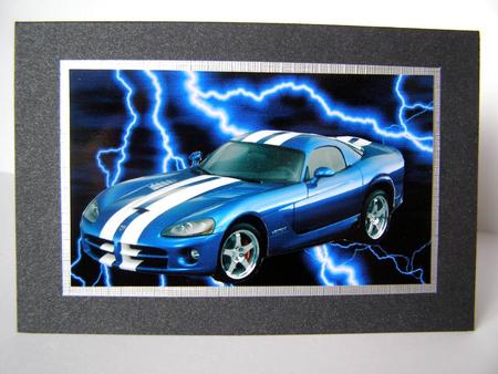 Dodge Viper Decoupage on Lightning Background by Margaret McCartney