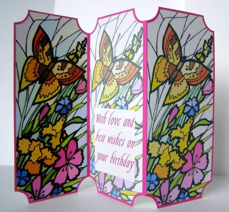 Stained Glass Butterfly Tri-fold by Margaret McCartney