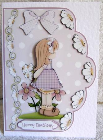 Dreamy Miss Daisy - Scallop Edge Card Front by Margaret McCartney