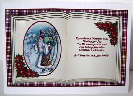 Vintage Santa Book Card Front by Margaret McCartney