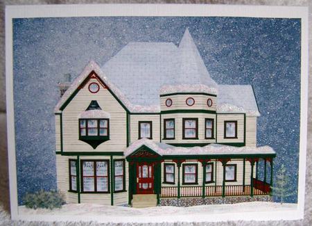 A4 Beautiful Christmas House by Margaret McCartney