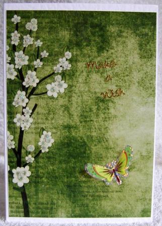 Vintage Oriental Olive Blossom A4 Backing Paper by Margaret McCartney