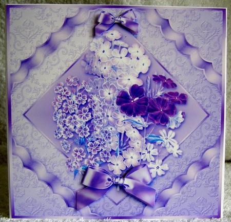 Fancy Flox Floral Card Front - 8"x8" by Margaret McCartney
