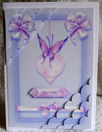 Lilac Butterflies Deckle Edge Stacker by Margaret McCartney