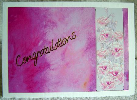 Rose and Crushed Silk Blank Card - Violet Shade by Margaret McCartney