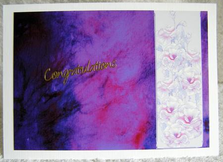 Rose and Crushed Silk Blank Card - Purple Shade by Margaret McCartney