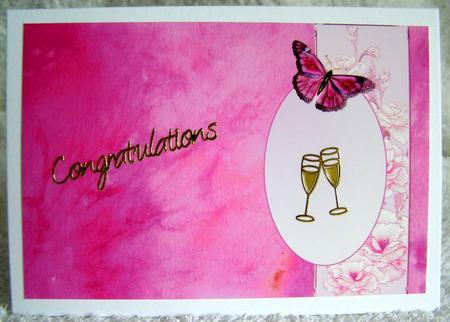 Cerise Silk Quick Card with Butterfly by Margaret McCartney
