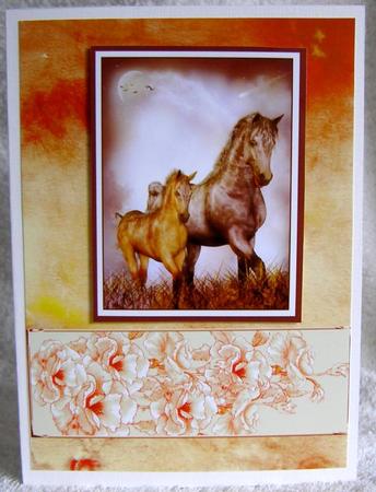 Rose and Crushed Silk Blank Card - Gold Shade by Margaret McCartney