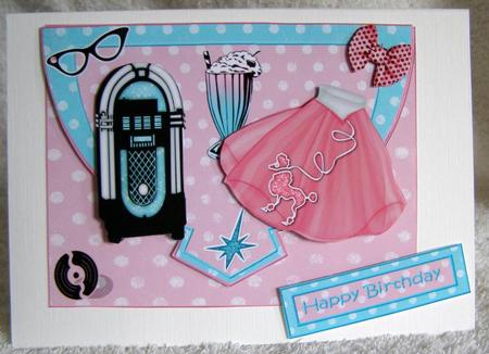 Malt Shop Melody 50s Style Faux Envelope by Margaret McCartney