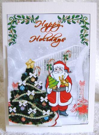 Grand Staircase Vintage Santa5x7 Wavy Side Stacker by Margaret McCartney