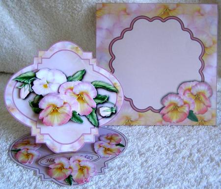 Pretty Pansies Bracket Shaped Easel Card Kit by Margaret McCartney