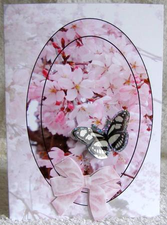 Blossom and Bows Insert or Quick Print and Fold Card by Margaret McCartney