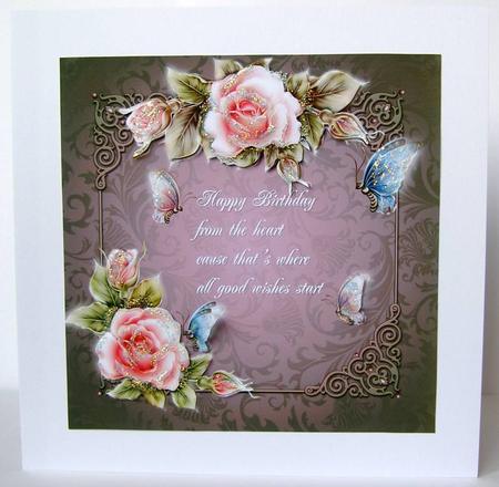 8x8 Pink Roses Framed by Margaret McCartney