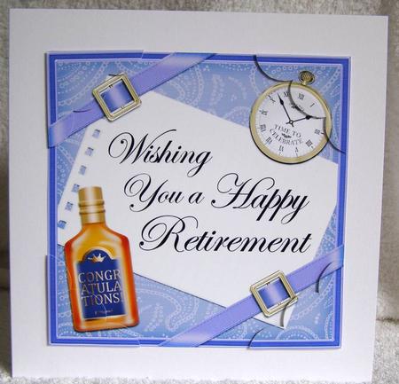 8 x 8 Retirement Scalloped Corner Side Stcker Topper by Margaret McCartney