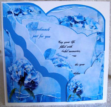 Blue Shaped Card Bookmark and Tag by Margaret McCartney