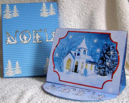 Bow Front Easel Kit - Blue Church by Margaret McCartney