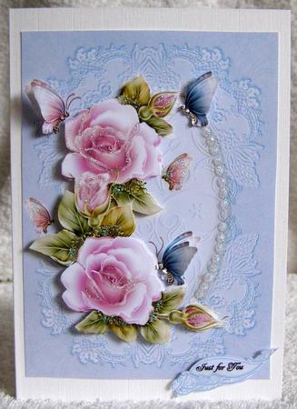 Blue and Pink Roses by Margaret McCartney