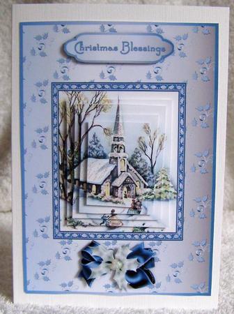 Christmas Mass Card Front with Pyramage by Margaret McCartney