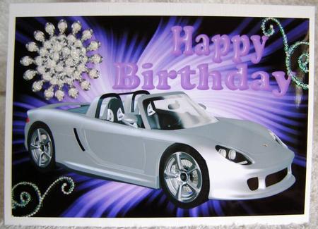 Bright Sparkling Diamonds, with Sports Car A4 by Margaret McCartney