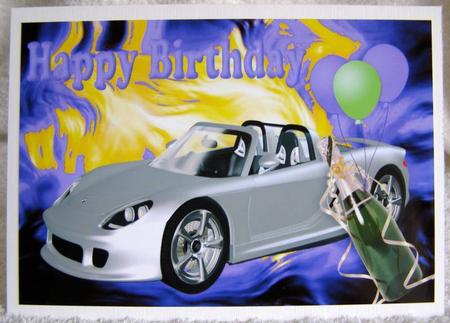 Silver Sports Car, Very Nice! with Champagne A4 by Margaret McCartney