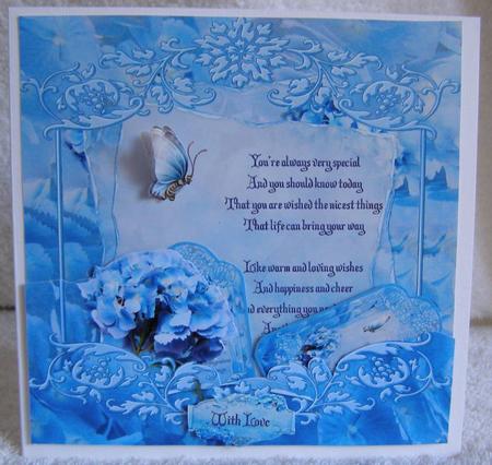 Hydrangrea Birthday with Verse & Tags by Margaret McCartney