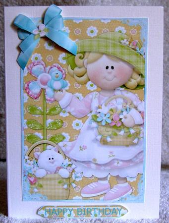 Bumble Berry Cottage Birthday Card by Margaret McCartney