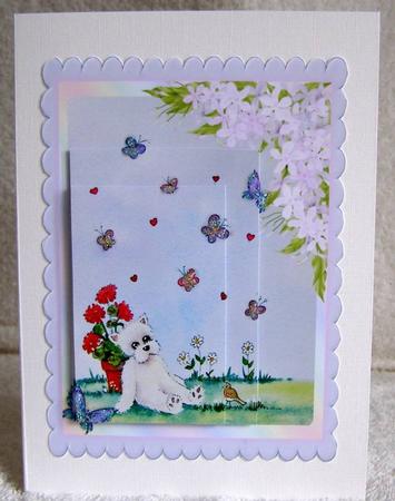 Westie Watching Butterflies Bottom Corner Step by Step by Margaret McCartney