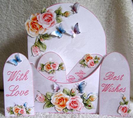 Roses Arched Pocket Card & Backgrounds by Margaret McCartney