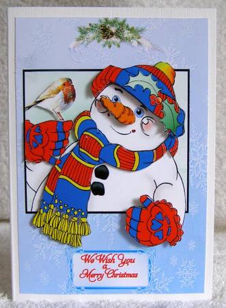 Snowman and Robin No.2 by Margaret McCartney