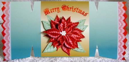 Poinsettia Christmas Cracker Card by Margaret McCartney