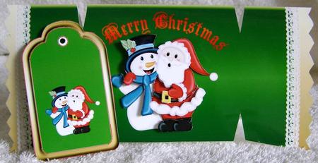 Santa & Snowman Christmas Cracker Card by Margaret McCartney
