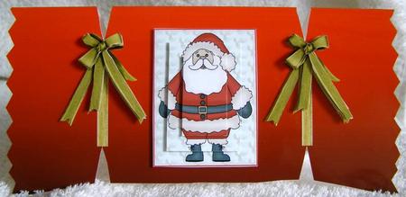Santa Christmas Cracker Card by Margaret McCartney