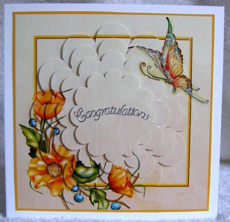 Summer Floral Butterfly with Flower Shape Pyramage by Margaret McCartney