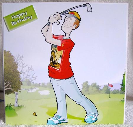 Golfer Dude Ii 8x8 Card by Margaret McCartney