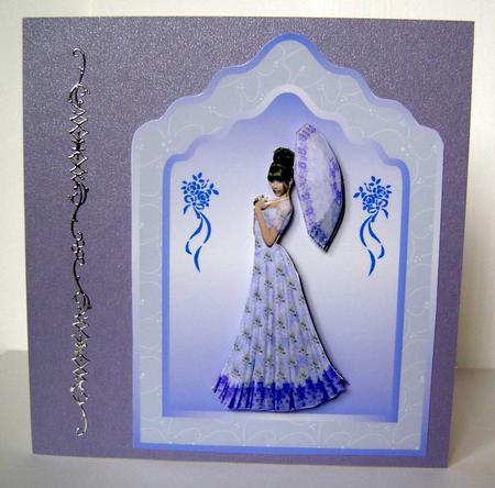 Isn't She Wonderful - Card Front with Decoupage by Margaret McCartney