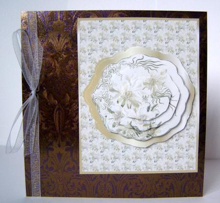 Flower Plate Pyramid Card Front by Margaret McCartney