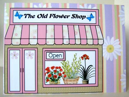 The Old Flower Shop A4 Cardfront by Margaret McCartney