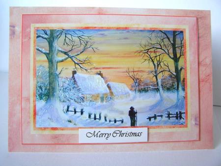 Snowy Winter Sunset Topper and Background by Margaret McCartney