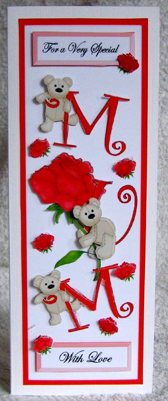 Roses for a Beary Special Mum with Decoupage by Margaret McCartney