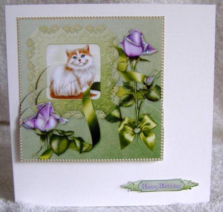 Roses & Kitty Wavey Edge Bottom Stacker by Margaret McCartney