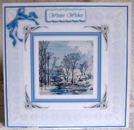 A Wonderful Winter Morn 'n Lace Card Front with Pyramage by Margaret McCartney