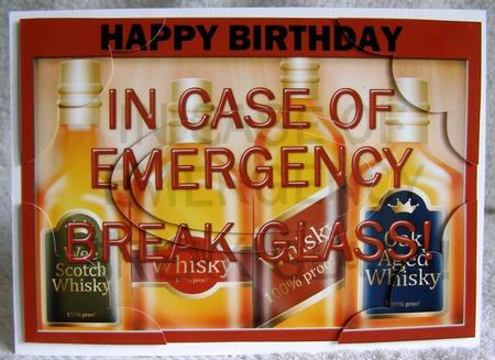 A5 Whisky Emergency Fun Novelty Scallop Corners and Pyramage by Margaret McCartney