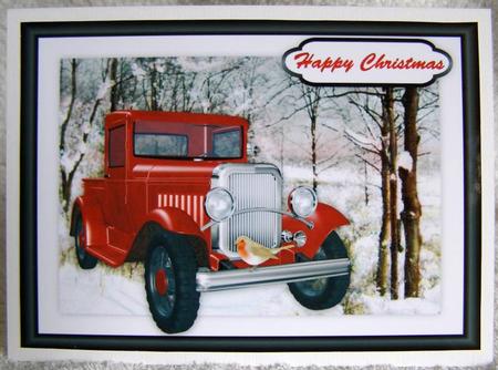 My Big Red Truck A4 Card Front by Margaret McCartney