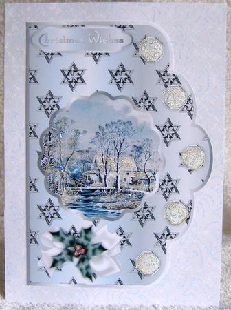 A Wonderful Christmas Morn A4 Scallop Card by Margaret McCartney
