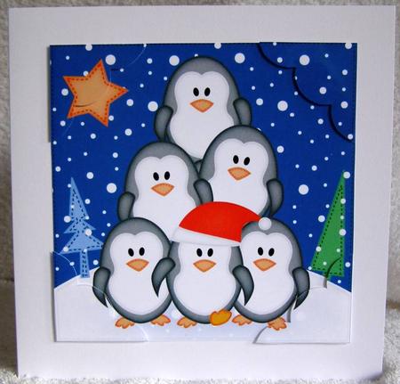 8 x 8 Penguin Tree Felties Scalloped Corner Topper by Margaret McCartney