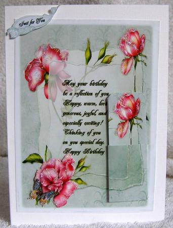 Pink Rose Birthday Verse by Margaret McCartney