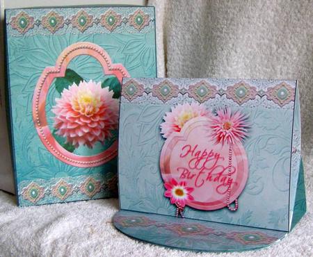 Bow Front Easel Kit - Pink Dahlias 2 by Margaret McCartney
